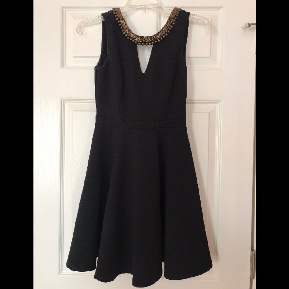 Black embroidered dress
